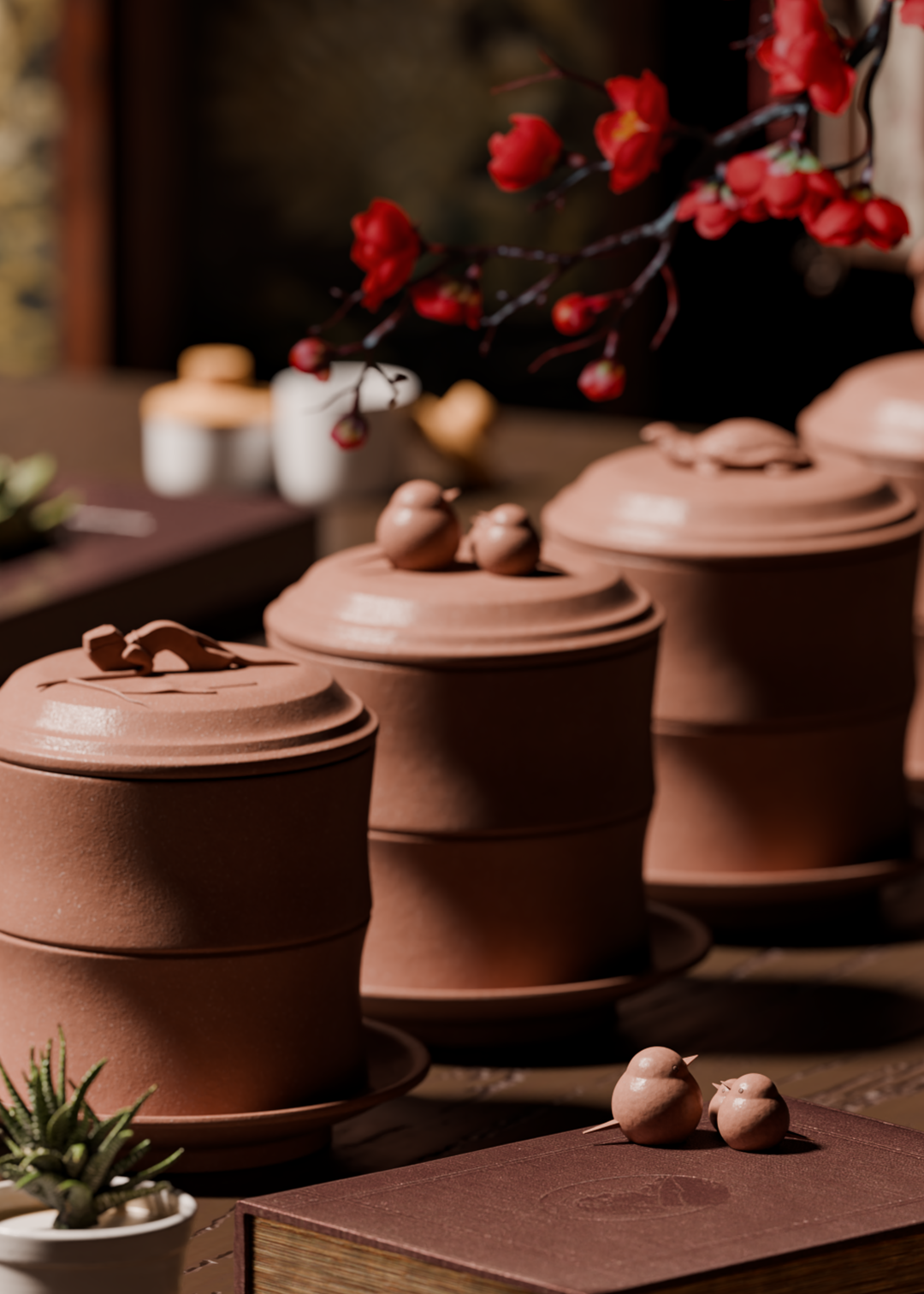 Purple Clay Plant Jar